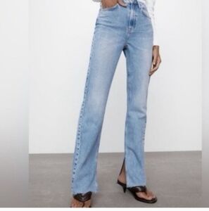Zara Light Blue Straight Leg Jeans